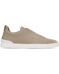 Zegna - Taupe Triple Stitch Sneakers - Lyst