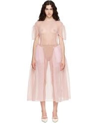 Simone Rocha - Puff Sleeve Cord Hip Midi Dress - Lyst