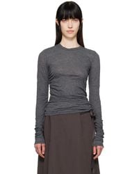 Our Legacy - T-Shirt À Manches Longues Ajusté Strain Gris - Lyst