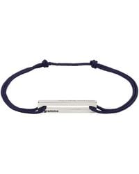 Le Gramme - Bracelet 'le 1,7 g' bleu marine en corde à logo gravé - Lyst