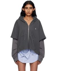 Pushbutton - Raw Edge Zip-Up Hoodie - Lyst