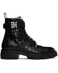 Givenchy - Black Terra Shearling-lined Combat Boots - Lyst