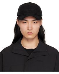 we11done - Casquette Noire En Suède À Logo Brodé - Lyst