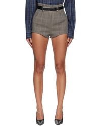 Mugler - Checked Pleated Tailored Shorts - Lyst