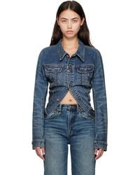 R13 - Skinny Wrap Around Denim Trucker Jacket - Lyst
