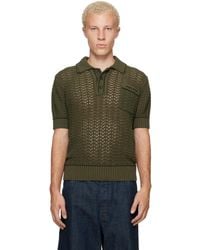 McQueen - Polo À Manches Courtes Kaki En Tricot - Lyst
