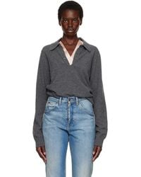 Maison Margiela - Draped Collar Wool Polo - Lyst