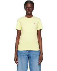 Maison Kitsuné - T-shirt jaune à logo de renard - Lyst