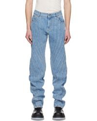 Mugler - ブルー スパイラル ジーンズ - Lyst