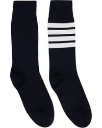 Thom Browne - Lightweight Cotton 4-Bar Mid Calf Socks - Lyst