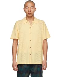 DOUBLE RAINBOUU Knit 'retro Rainbouu' Short Sleeve Shirt - Yellow