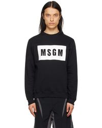 MSGM - Black Printed Sweatshirt - Lyst