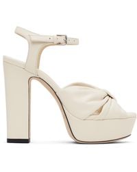 Jimmy Choo - Sandales À Talon Heloise 120 Blanc Cassé - Lyst