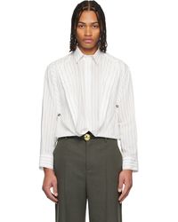 Jean Paul Gaultier - Chemise Infinity Blanche À Rayures Fines - Lyst