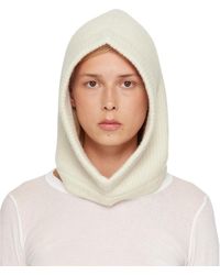 Rick Owens - Capuche Blanc Cassé En Tricot D'Alpaca - Lyst