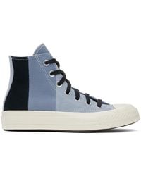 Converse - Blue & Black Chuck 70 Patchwork Suede Sneakers - Lyst