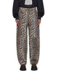 Ganni - Leopard Printed Stary Jeans - Lyst