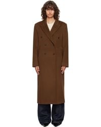 Loulou de Saison - Manteau Long Rosco Brun À Double Boutonnage - Lyst