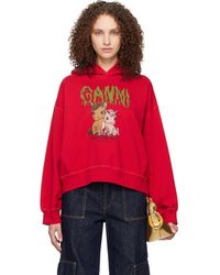 Ganni - Graphic Cropped Hoodie - Lyst