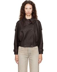 Acne Studios - Cropped Leather Jacket - Lyst