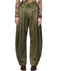 JW Anderson - Khaki Pleated D-Ring Trousers - Lyst