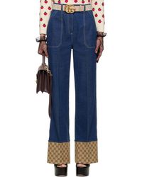 Gucci - Gg-Cuff High-rise Wide-leg Jeans - Lyst