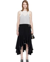 Sacai - Off- Suiting Satin Midi Dress - Lyst