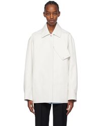 Jil Sander - Off White Detachable Collar Jacket - Lyst