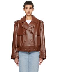Stand Studio - Brown Fern Faux-leather Jacket - Lyst