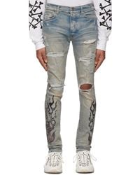 Amiri Denim Bandana Flame Jeans in Blue for Men - Lyst