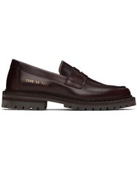 Common Projects - Brown Leather Loafers - Lyst