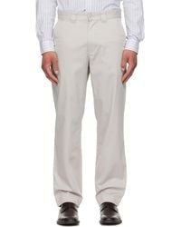 BOSS - Taupe Straight-Fit Cotton-Blend Twill Trousers - Lyst