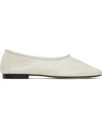 BY FAR - Prudence Creased Leather Ballerina Flats - Lyst