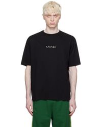Lanvin - T-shirt noir à logo brodé - Lyst