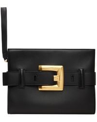 Balmain - Anthem Smooth Leather Clutch - Lyst