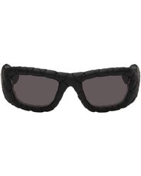 Bottega Veneta - Black Intrecciato Sunglasses - Lyst