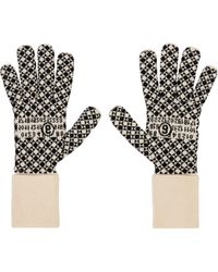 MM6 by Maison Martin Margiela - ベージュ＆ブラック コットン グローブ - Lyst