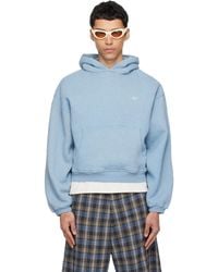ERL - Pull À Capuche Heathered Bleu - Lyst