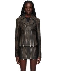 Dion Lee - Black Off-the-shoulder Leather Jacket - Lyst