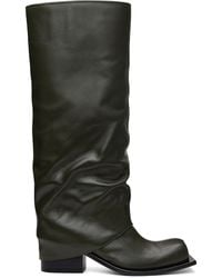 FIDAN NOVRUZOVA - Khaki Havva Chunky Heel Tall Boots - Lyst