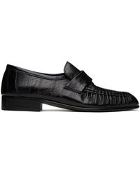 The Row - Eel Crinkled Glossed-leather Loafers - Lyst