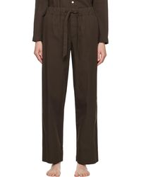 Tekla - Pantalon de pyjama brun à cordon coulissant - Lyst