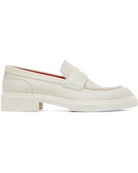 Santoni - Off-white Leather Loafers - Lyst