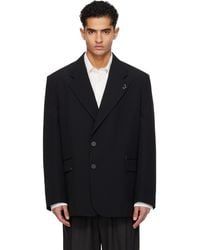 MM6 by Maison Margiela - Stapled Wool-Blend Blazer - Lyst
