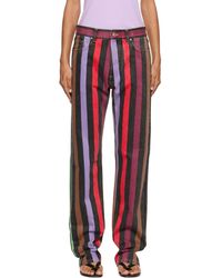 Versace - Striped Straight Jeans - Lyst