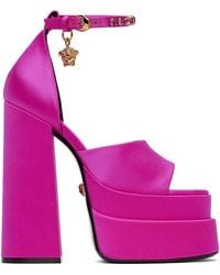 Versace - Pink Medusa Aevitas Platform Heeled Sandals - Lyst
