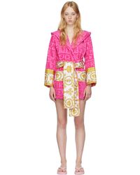 Peig i heart baroque Coton Versace en coloris Rose Femme Vêtements Vêtements de nuit Robes de chambre et peignoirs 
