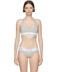 Calvin Klein Modern Cotton Unlined Bralette - Gray