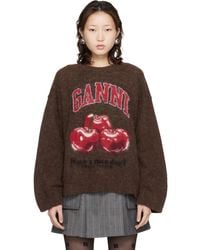 Ganni - Brushed Alpaca Graphic Oversized Sweater - Lyst