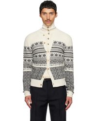 Dries Van Noten - Off- Jacquard Wool Cardigan - Lyst